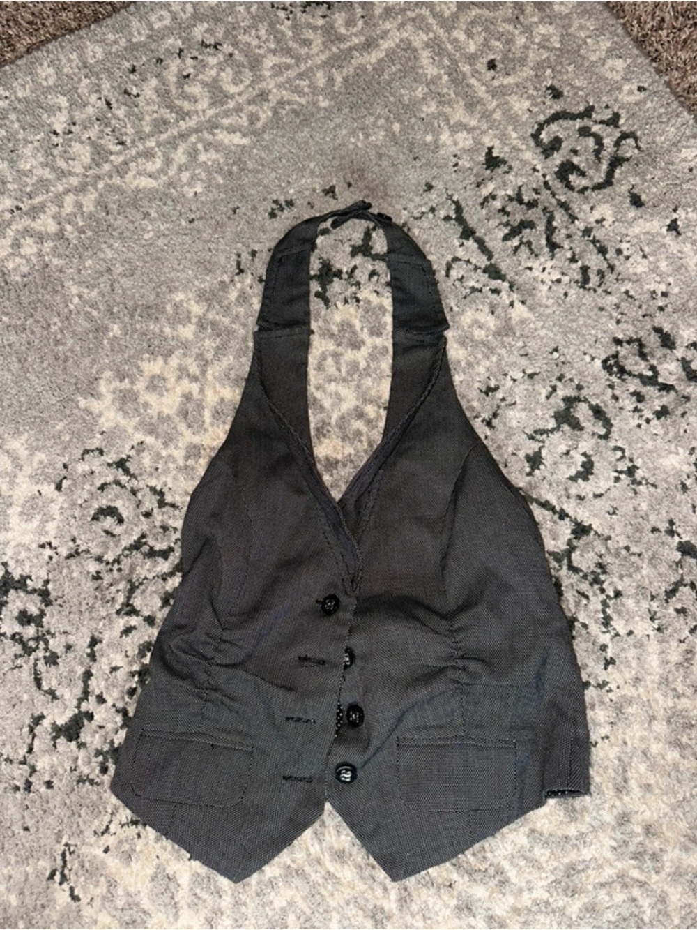 Vanity Black Halter Vest Top